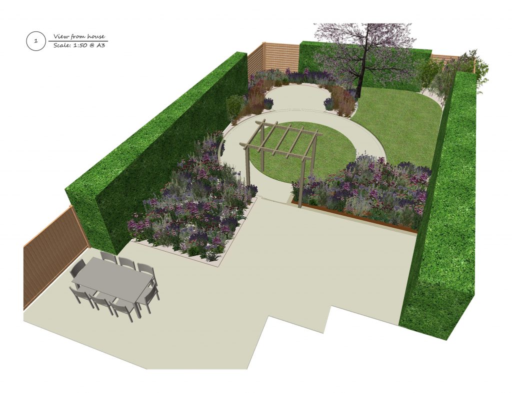 3D Back garden design